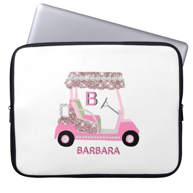 Female Golf Cart Personalise Laptop Sleeve (Front)