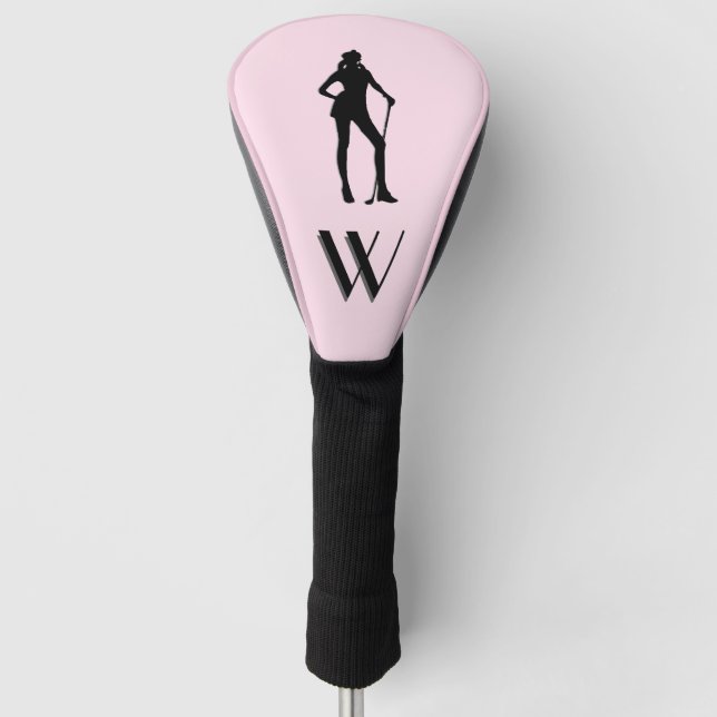 Female Golf Pink Sport Monogram Golf Head Cover (Front)