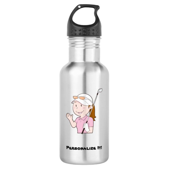 Female Golfer 532 Ml Water Bottle (Front)