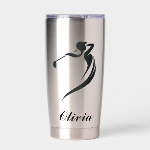 Female Golfer Personalised Insulated Tumbler