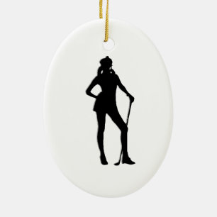 Female Golfer Sport Ceramic Tree Decoration