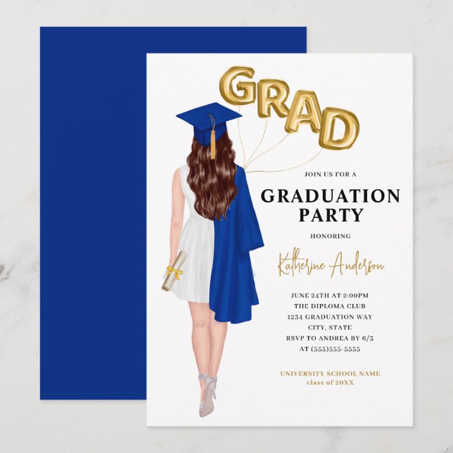 Female Graduation Invitation (Front/Back)