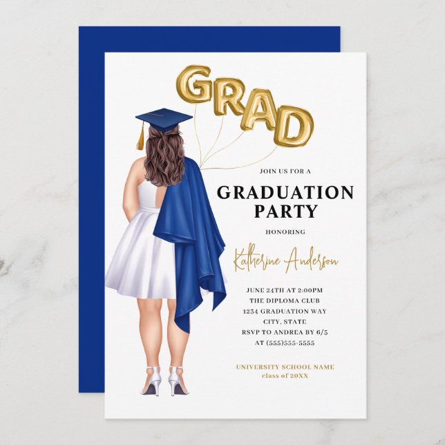 Female Graduation Invitation (Front/Back)