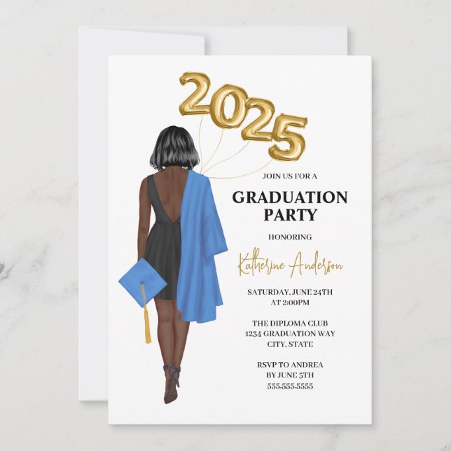 Female Graduation Party Invitation (Front)