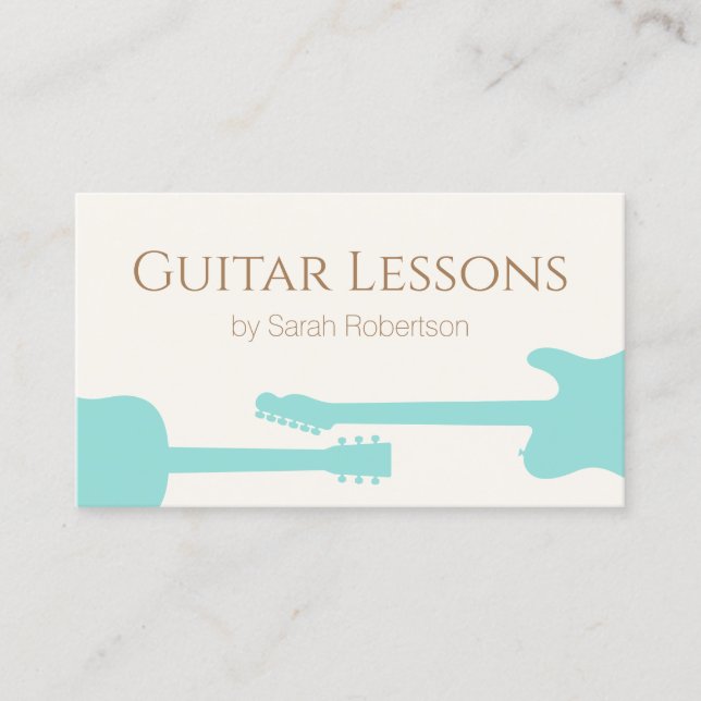 Female Guitar Teacher Business Card (Front)
