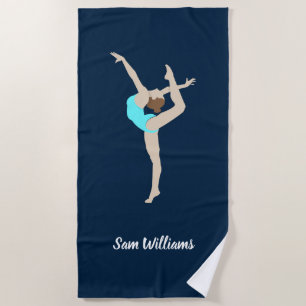 Female Gymnast Beach Towel