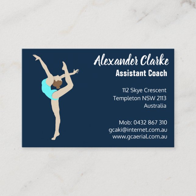 Female Gymnast Business Card (Front)