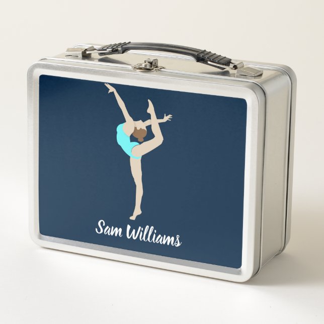 Female Gymnast Metal Lunch Box (Front)