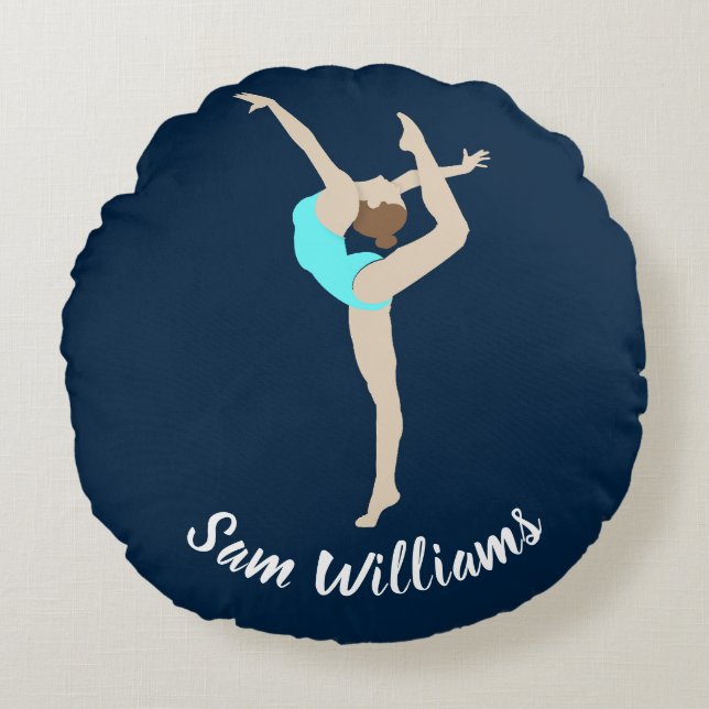 Female Gymnast Round Cushion (Front)