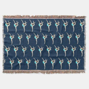 Female Gymnast Throw Blanket