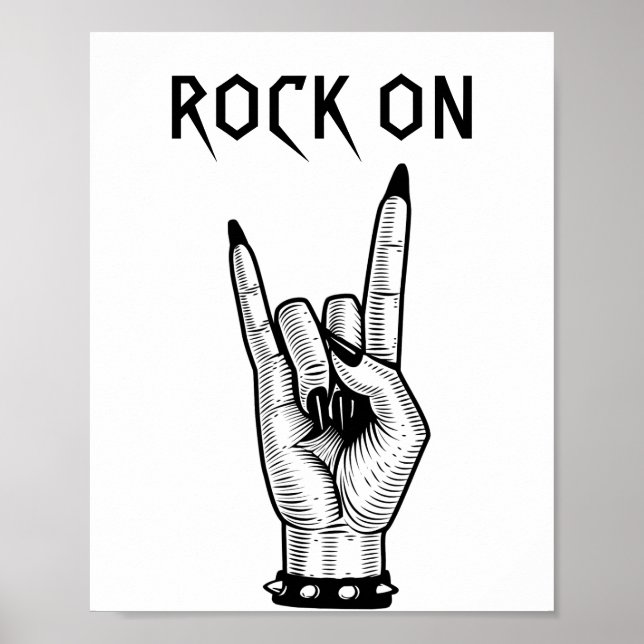 Female Hand Rocker Sign art illustration  (Front)
