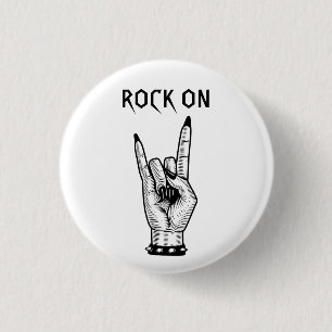 Female Hand Rocker Sign art illustration 3 Cm Round Badge