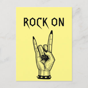 Female Hand Rocker Sign art illustration  Postcard