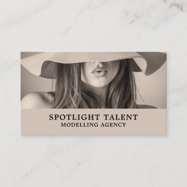 Female Hat Model, Modelling Agency, Model Agent Business Card (Front)