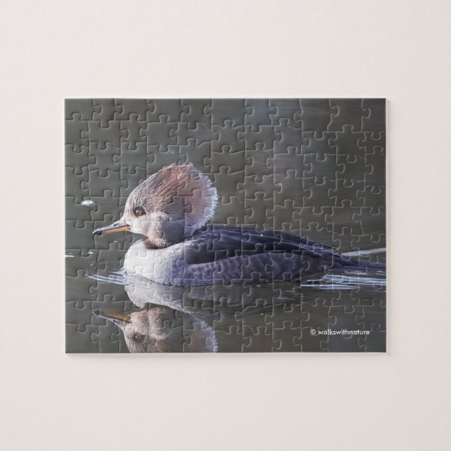 Female Hooded Merganser Duck at the Pond Jigsaw Puzzle (Horizontal)