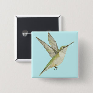 Female Hummingbird 15 Cm Square Badge