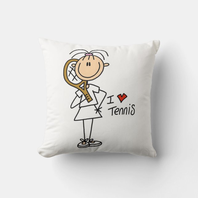 Female I Love Tennis Cushion (Front)