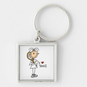 Female I Love Tennis Key Ring