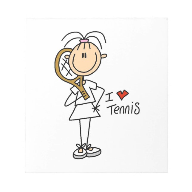 Female I Love Tennis Notepad (Front)