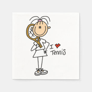 Female I Love Tennis Paper Napkins