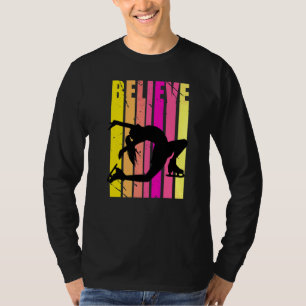 Female Ice Skater Skating Figure On Ice Dancing Da T-Shirt