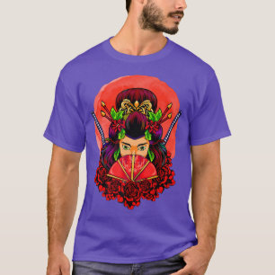 Female Japanese Samurai Geisha Sword Martial Arts T-Shirt