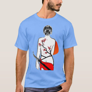 Female Japanese Samurai Girl Sword Japan (2) T-Shirt