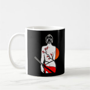Female Japanese Samurai Girl Sword Japan Coffee Mug