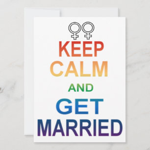 Female - Keep calm and Get Married Invitations