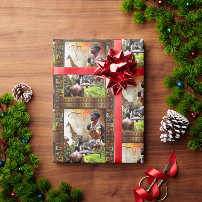 Female King • Afrocentric  Wrapping Paper (Holiday Gift)