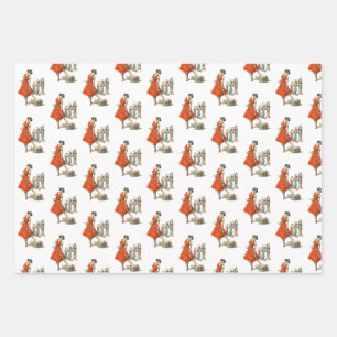 Female Krampus Wrapping Paper Set