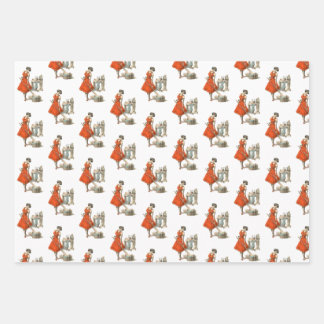 Female Krampus Wrapping Paper Set