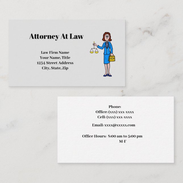 Female Lawyer Business Card (Front/Back)