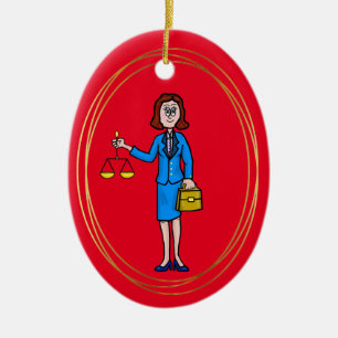 Female Lawyer Christmas Ornament