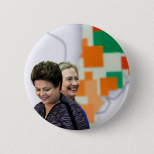 Female Leaders: Dilma & Hillary 6 Cm Round Badge