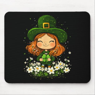 Female Leprechaun Shamrock Girls St Patricks Day L Mouse Mat