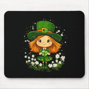 Female Leprechaun Shamrock Girls St Patricks Day L Mouse Mat
