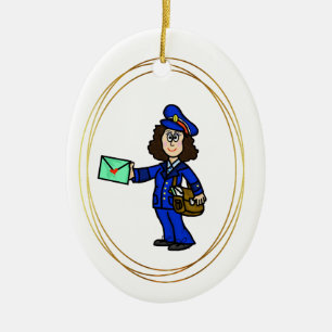 Female Letter Carrier Christmas Ornament
