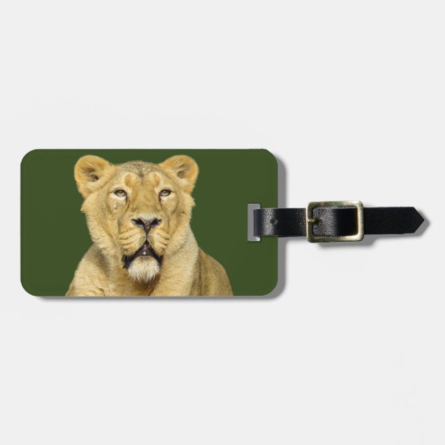 Female Lion Motivational Luggage Tag (Front Horizontal)