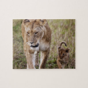 Female Lion with Cub Jigsaw Puzzle