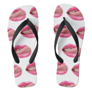 Female lips flip flops