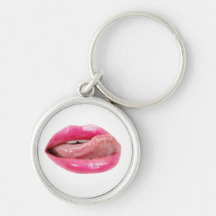 Female lips key ring