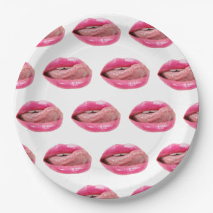 Female lips paper plate