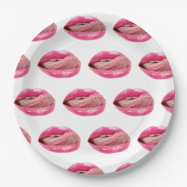 Female lips paper plate (Front)