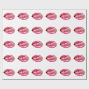 Female lips wrapping paper