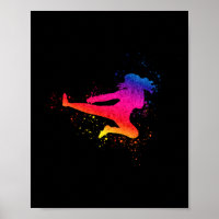 Female Martial Arts, High Kick, Paint Splash