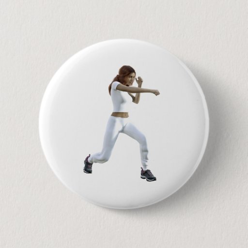 Image of Female Martial Arts Practice 6 Cm Round Badge