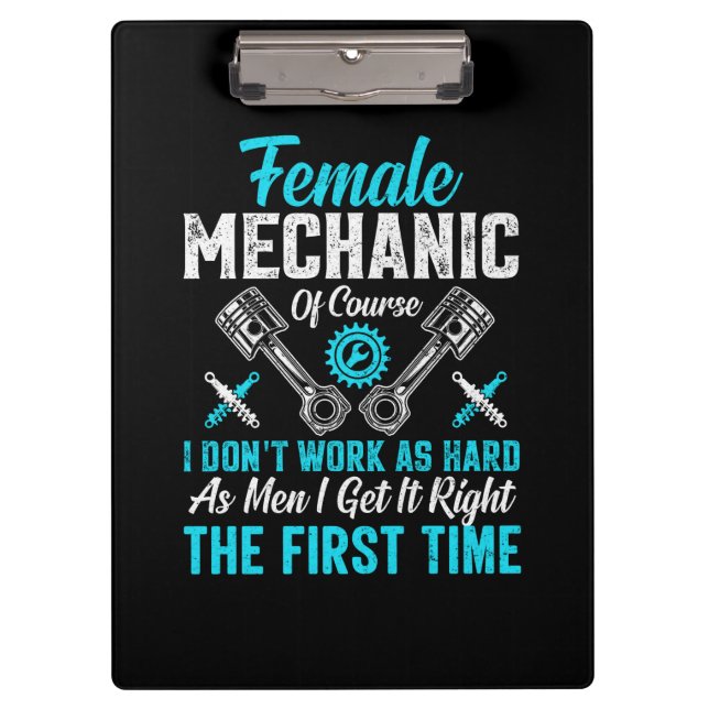 Female Mechanic Clipboard (Front)