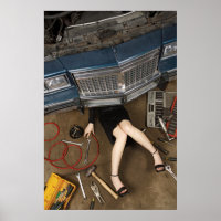 female mechanic fixing stuff