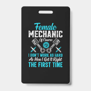 Female Mechanic ID Badge